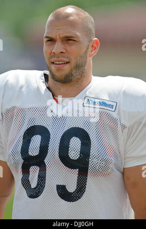 Agosto 05, 2010 - Bourbonnais, Illinois, Stati Uniti d'America - 5 Agosto 2010: Chicago Bears stretto fine Richard Angulo (89) testate sul campo per la formazione pratica di camp a Olivet Nazarene University in Bourbonnais, IL..Credito - John Rowland / Southcreek globale. (Credito Immagine: © Southcreek globale/ZUMApress.com) Foto Stock