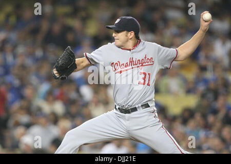 Agosto 06, 2010 - Los Angeles, California, Stati Uniti d'America - 6 Agosto 2010: Cittadini brocca (#31) GIOVANNI LANNAN piazzole durante i cittadini vs. Dodgers game al Dodgers Stadium di Los Angeles, California. I cittadini sono andati alla sconfitta dei Dodgers con un punteggio finale di 6-3. Credito: Brandon Parry / Southcreek globale di credito (Immagine: © Southcreek globale/ZUMApress.com) Foto Stock