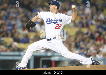 Agosto 06, 2010 - Los Angeles, California, Stati Uniti d'America - 6 Agosto 2010: Dodgers brocca (#22) CLAYTON KERSHAW piazzole durante i cittadini vs. Dodgers game al Dodgers Stadium di Los Angeles, California. I cittadini sono andati alla sconfitta dei Dodgers con un punteggio finale di 6-3. Credito: Brandon Parry / Southcreek globale di credito (Immagine: © Southcreek globale/ZUMApress.co Foto Stock