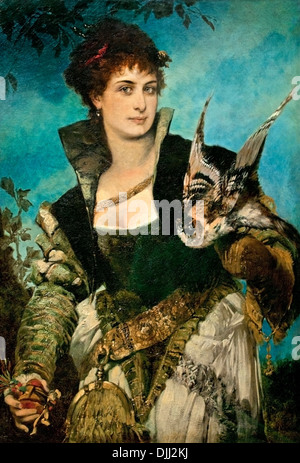 Il Falconiere 1880 Hans Makart 1840 - 1884 Austria Austrian Foto Stock