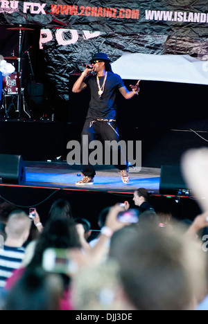 2 Chainz esegue su 'Club Paradise Tour' alla prima banca del Midwest Anfiteatro Chicago Illinois - 02.06.12: Foto Stock