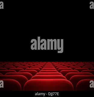 Sedi di rosso nel buio cinema teatro Foto Stock