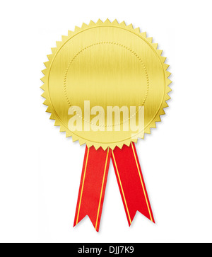 Il Bollino oro etichetta con percorso di clipping incluso Foto Stock