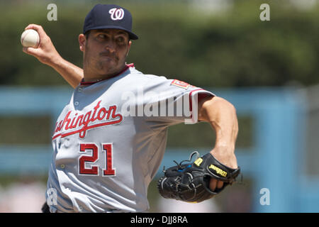 8 agosto 2010: Washington cittadini a partire lanciatore JASON MARQUIS (#21) ha dato fino a quattro corre nel fondo del primo inning, e vorrei andare a prendere la perdita. Il Dodgers battere i cittadini 8-3. (Credito Immagine: © Tony Leon/Southcreek globale/ZUMApress.com) Foto Stock