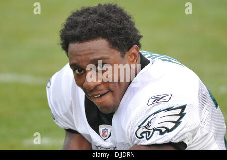 Il 10 agosto 2010 - Betlemme, Pennsylvania, Stati Uniti d'America - 10 August 2010 Philadelphia Eagles cornerback Ellis Hobbs sull'emarginare in una pratica che si terrà presso la Lehigh College di Bethlehem in Pennsylvania.Mandatory Credit: Michael McAtee / Southcreek globale di credito (Immagine: © Southcreek globale/ZUMApress.com) Foto Stock