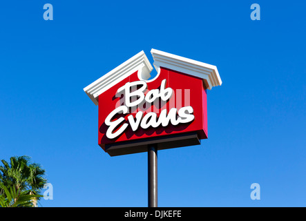 Bob Evans restaurant sign, Central Florida, Stati Uniti d'America Foto Stock