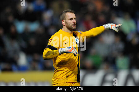 Liberec, Repubblica Ceca. 28 Nov, 2013. Premysl Kovar, portiere di Liberec durante la European Football League 5 round F Gruppo G Gruppo H Gruppo corrispondono a Liberec, Repubblica Ceca, Novembre 28, 2013. Credito: Radek Petrasek/CTK foto/Alamy Live News Foto Stock