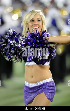 Sett. 24, 2010 - Dallas, Texas, Stati Uniti d'America - TCU dance team durante il loro tempo di emisaturazione prestazioni come la #4 TCU cornuto rane tirare lontano nel quarto trimestre per sconfiggere la SMU Mustangs 41-24 vincendo la padella di ferro nel gioco a Gerald Ford J. Stadium di Dallas, Texas. (Credito Immagine: © Steven Leija/Southcreek globale/ZUMApress.com) Foto Stock