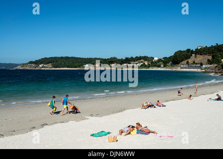 La spiaggia di Porto do Son, Galizia, Spagna Foto Stock