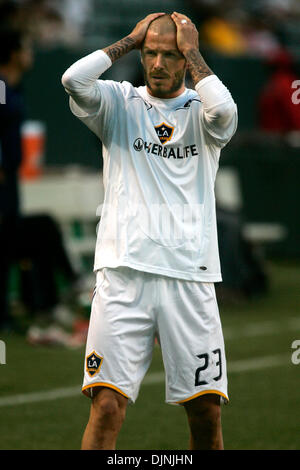 Apr 26, 2008 - Carson, CA, Stati Uniti d'America DAVID BECKHAM della galassia di Los Angeles durante warmups ad una partita contro il Chivas USA nel Superclassico match di due Los Angeles MLS team al Home Depot Center. La Galassia sconfitto Chivas USA 5-2. Credito: foto di Jonathan Alcorn/ZUMA premere. Foto Stock