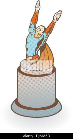 I mezzitoni in stile fumetto super hero award. Illustrazione Vettoriale