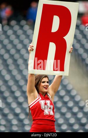 Houston, Texas, Stati Uniti d'America. 29 Nov, 2013. NOV 29 2013: a Houston Cougars cheerleader prima della NCAA Football gioco tra Houston e SMU dal Reliant Stadium di Houston, TX. © csm/Alamy Live News Foto Stock
