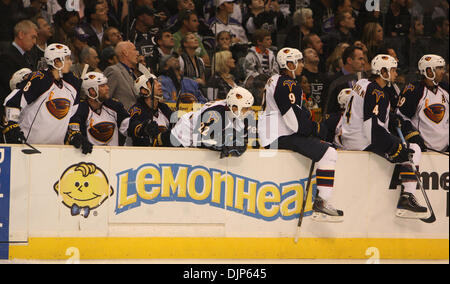 Apr. 06, 2008 - Los Angeles, California, Stati Uniti - Atlanta Thrashers panchina nel secondo periodo durante un NHL Hockey gioco allo STAPLES Center Martedì, 12 ottobre 2010 a Los Angeles. (SGVN/personale Foto di Keith Birmingham/SPORT) (credito Immagine: © San Gabriel Valley Tribune/ZUMApress.com) Foto Stock