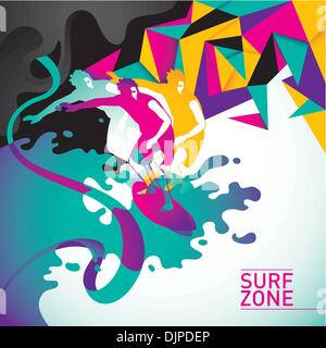Surf psichedelici sfondo in colore Illustrazione Vettoriale