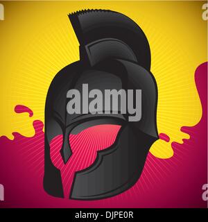 Illustrazione stilizzata del casco medievale Illustrazione Vettoriale