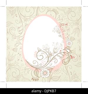 Uovo di Pasqua con elementi floreali Illustrazione Vettoriale