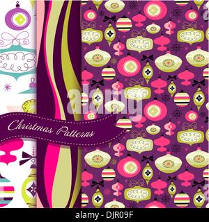 Set di retrò modelli di Natale Illustrazione Vettoriale