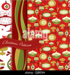 Set di retrò modelli di Natale Illustrazione Vettoriale