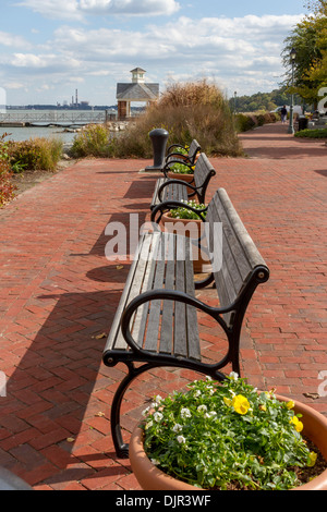 Parco del centro storico di Yorktown nel Colonial National Historical Park in Virginia. Foto Stock