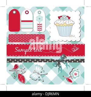 Elementi di Scrapbooking Illustrazione Vettoriale