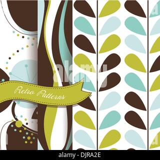 Set di modelli retrò Illustrazione Vettoriale