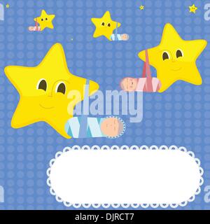 Bambini e stelle. Vettore Illustrazione Vettoriale
