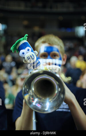 Mar 18, 2010 - San Jose, California, Stati Uniti - 18 Marzo 2010: Butler band esegue durante il round di apertura giocare nella regione ovest tra il Butler Bulldogs e l'Università di Texas-El Paso minatori a HP Pavilion a San Jose, California. (Credito Immagine: © Matt Cohen/Southcreek globale/ZUMApress.com) Foto Stock