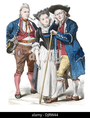 Fine XVIII secolo XVIII 1700 cittadini svizzeri di sinistra a destra Argovia e San Gallo Foto Stock
