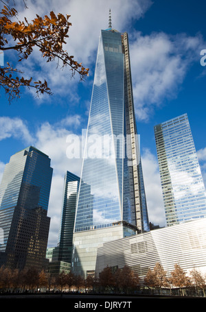 La città di NEW YORK, 19 Novembre 2013: Libertà torre in fase finale di costruzione Foto Stock