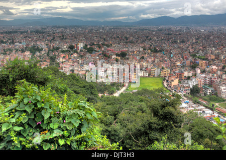 Paesaggio urbano da Swayambhunath, Kathmandu, Nepal Foto Stock