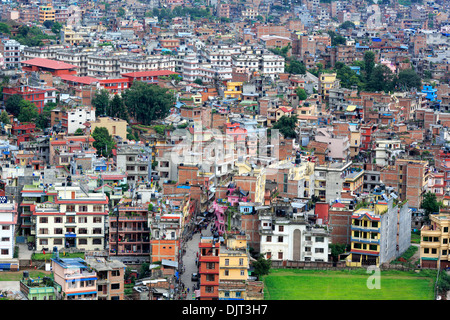 Paesaggio urbano da Swayambhunath, Kathmandu, Nepal Foto Stock