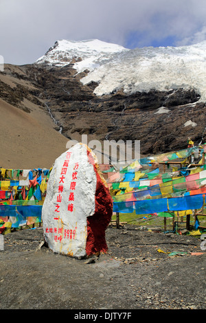 Karola Glacier 5560 C (m), Shannan Prefettura, Tibet, Cina Foto Stock