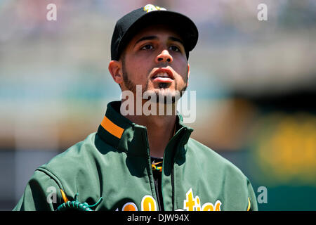 22 maggio 2010: Oakland atletica a partire lanciatore Gio Gonzalez (47) prima del gioco tra la Oakland A's e i San Francisco Giants al Oakland-Alameda County Coliseum di Oakland CA. La A ha sconfitto i giganti 1-0. (Credito Immagine: © Damon Tarver/Southcreek globale/ZUMApress.com) Foto Stock