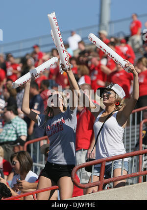 Il 9 ottobre, 2010 - Dekalb, Illinois, Stati Uniti d'America - Northern Illinois Huskies tifosi durante un time out. Northern Illinois Huskies sconfitto il tempio di gufi 31 - 17 a Huskie Stadium. (Credito Immagine: © Giovanni Fisher/Southcreek globale/ZUMApress.com) Foto Stock