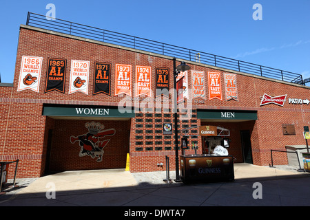 Maryland Athletic Hall of Fame in Rigogolo Park, casa della squadra di baseball dei Baltimore Orioles, Camden Yards, Baltimore, Maryland, Stati Uniti d'America Foto Stock