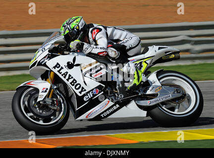 Nov. 10, 2010 - Valencia, RM, Italia - Valencia primo test MotoGP del 2011, Tony Elias n Honda Cecchinello (credito Immagine: © Andrea Ranalli/Southcreek globale/ZUMApress.com) Foto Stock