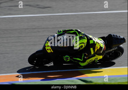 Nov. 10, 2010 - Valencia, RM, Italia - Valencia primo test MotoGP del 2011, Valentino Rossi nel suo secondo giorno in sella alla Ducati (credito Immagine: © Andrea Ranalli/Southcreek globale/ZUMApress.com) Foto Stock