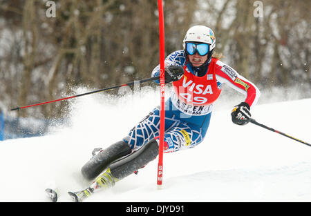 Nov. 28, 2010 - Aspen, Colorado, Stati Uniti - DUKE HALLEY degli Stati Uniti durante la prima esecuzione di Audi Alpino FIS Coppa del Mondo di Slalom speciale femminile gara di sci ad Aspen Mountain Resort in Aspen, Colorado, Stati Uniti d'America 28 novembre. (Credito Immagine: © ZUMA Ralph Lauer/ZUMAPRESS.com) Foto Stock