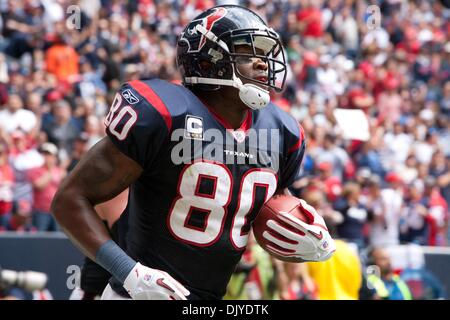 Nov. 28, 2010 - Houston, TX, Stati Uniti d'America - Texans WR (80) Andre Johnson jogging al banco dopo aver segnato nel primo trimestre. Texans sconfitto i titani 17-0 (credito Immagine: © Juan DeLeon/Southcreek globale/ZUMAPRESS.com) Foto Stock