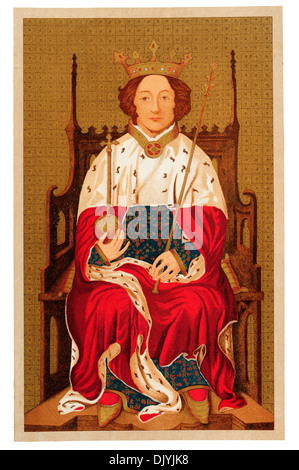 Richard II (6 gennaio 1367 - ca. 14 febbraio 1400) era il re d'Inghilterra dal 1377 fino a quando egli non venne deposto nel 1399 chromolitho Foto Stock