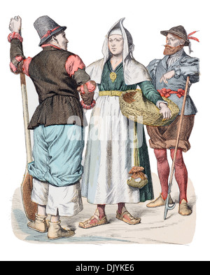 Xvi secolo XVI 1500s Germania Frisia (anteriore) giovane dall isola di Föhr (retro) uomo da Ockholm Foto Stock
