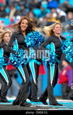 Dic. 19, 2010 - Charlotte, North Carolina, Stati Uniti d'America - Carolina Panthers Top Cat ballerini eseguono durante un time out.Panthers sconfiggere i Cardinali 19-12 presso la Bank of America Stadium a Charlotte nella Carolina del Nord. (Credito Immagine: © Anthony Barham/Southcreek globale/ZUMAPRESS.com) Foto Stock