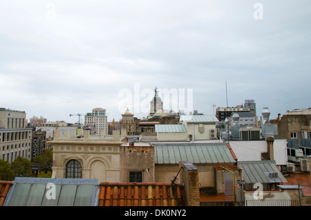 Vista dal tetto di Casa Batllo, Barcellona Foto Stock