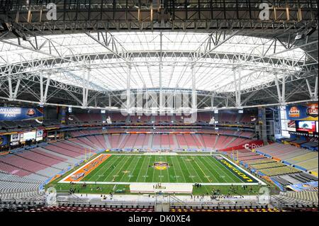 Gen. 10, 2011 - Glendale, Arizona, Stati Uniti - Foto del gioco prima della BCS Campionato nazionale di gioco, tra il #2 classificato Oregon Ducks e #1 classificato Auburn Tigers, alla University of Phoenix Stadium di Glendale, in Arizona. (Credito Immagine: © Steven Leija/Southcreek globale/ZUMAPRESS.com) Foto Stock