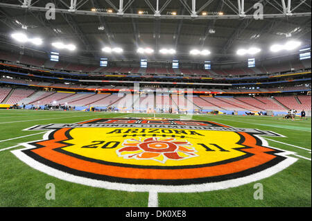 Gen. 10, 2011 - Glendale, Arizona, Stati Uniti - Foto del gioco prima della BCS Campionato nazionale di gioco, tra il #2 classificato Oregon Ducks e #1 classificato Auburn Tigers, alla University of Phoenix Stadium di Glendale, in Arizona. (Credito Immagine: © Steven Leija/Southcreek globale/ZUMAPRESS.com) Foto Stock