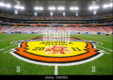 Gen. 10, 2011 - Glendale, Arizona, Stati Uniti - Foto del gioco prima della BCS Campionato nazionale di gioco, tra il #2 classificato Oregon Ducks e #1 classificato Auburn Tigers, alla University of Phoenix Stadium di Glendale, in Arizona. (Credito Immagine: © Steven Leija/Southcreek globale/ZUMAPRESS.com) Foto Stock