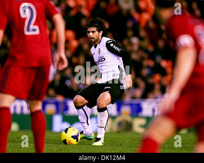 Valencia, Spagna. 01 Dic, 2013. Centrocampista mai Banega del Valencia CF in azione durante la Liga gioco tra Valencia CF e Osasuna a Mestalla stadio, Spagna Credito: Azione Sport Plus/Alamy Live News Foto Stock