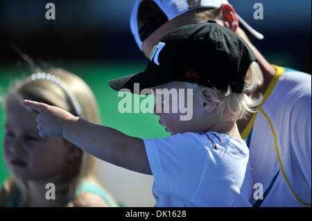 Gen 15, 2011 - Melbourne, Victoria, Australia - Cruz Hewitt orologi la presentazione al 2011 AAMI Classic Kooyong Tennis Club di Melbourne, Australia. (Credito Immagine: © Sydney bassa/Southcreek globale/ZUMAPRESS.com) Foto Stock