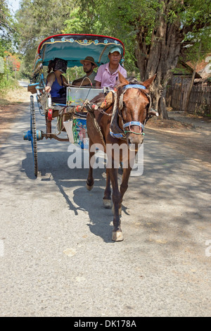 Tradizionale carrozza trainata da cavalli all'Ava Foto Stock