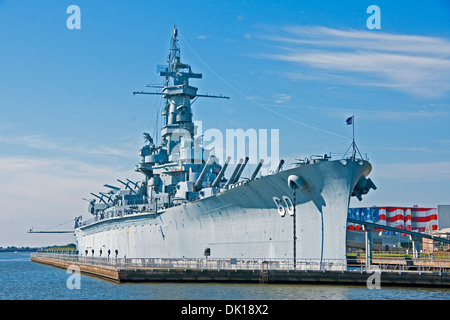 USS Alabama a Battleship Memorial Park al Mobile in Alabama Gulf Coast. Foto Stock